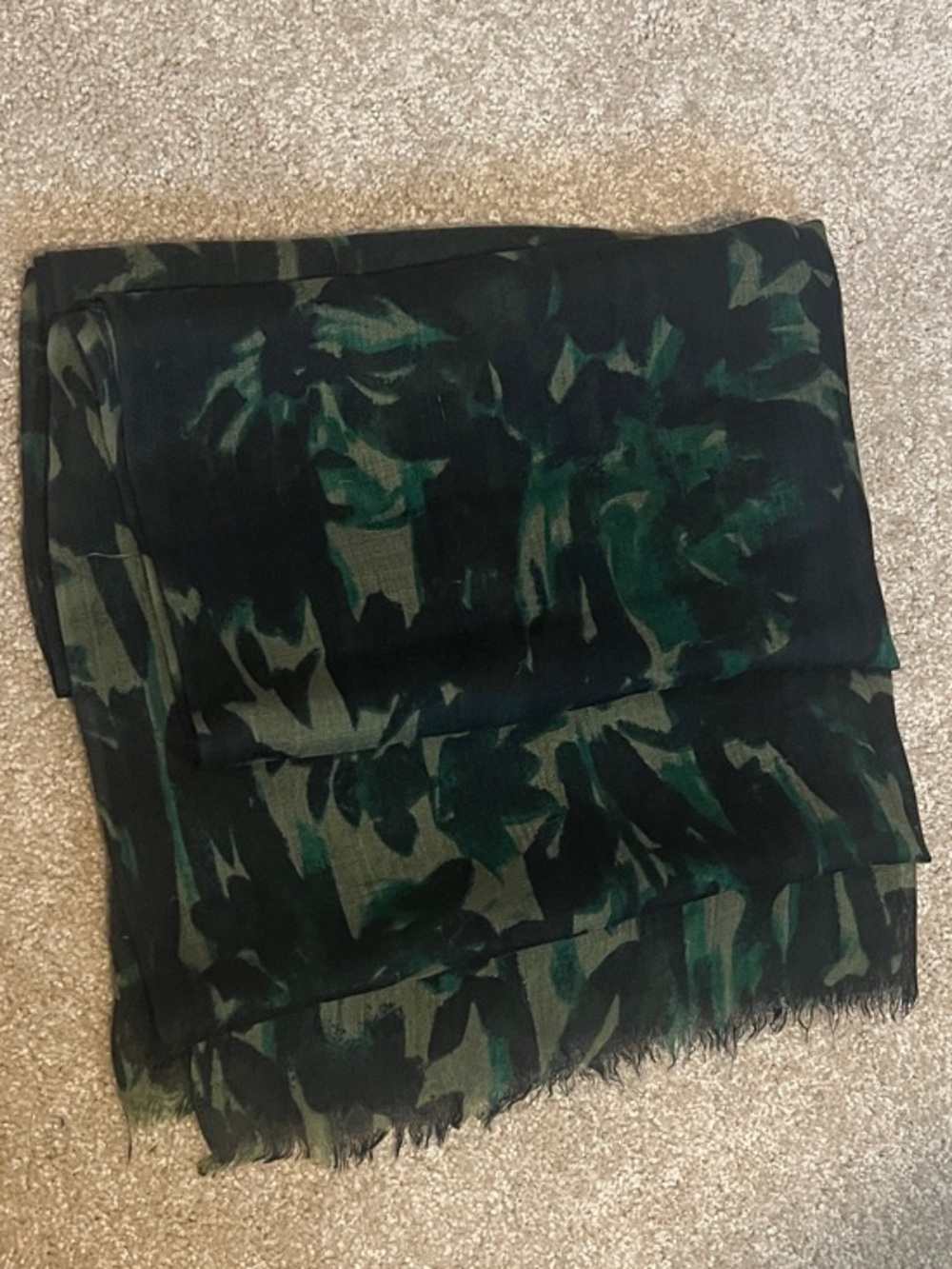 Green Black Lightweight Scarf